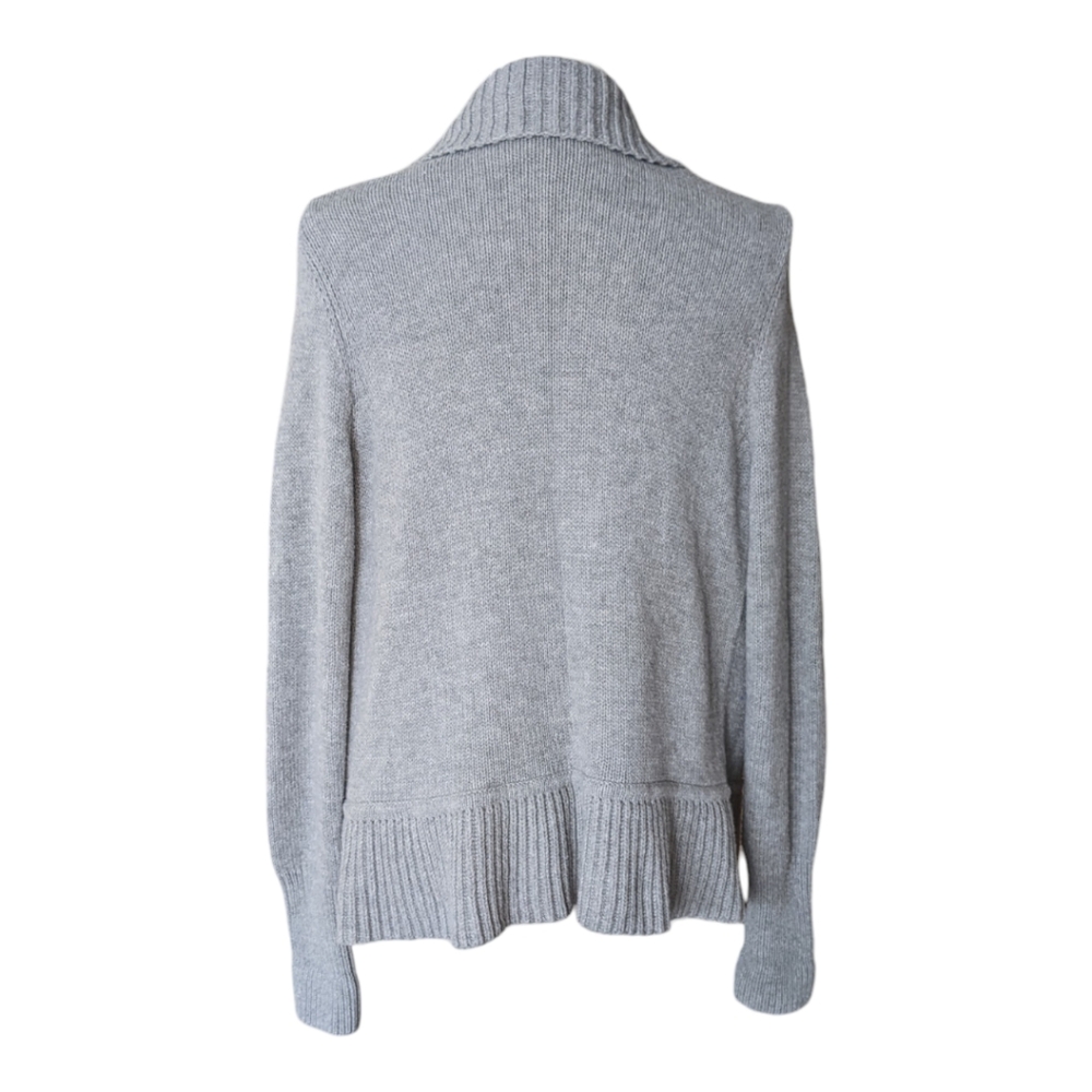 Talbots Grey Cardigan Size Large Open Front - image 4